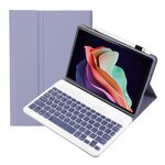 Per Huawei MatePad SE 10.4 AH13 Custodia per tablet in pelle con tastiera Bluetooth staccabile ultrasottile (bianco lavanda)