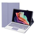 Per Huawei MatePad SE 10.4 AH13-A Custodia per tablet in pelle con tastiera Bluetooth staccabile ultrasottile con touchpad (bianco lavanda)