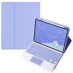 Per Infinix Xpad 11 pollici Candy Color Square Keys Bluetooth Keyboard Custodia in pelle con touchpad (viola chiaro)
