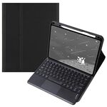 Per Infinix Xpad 11 pollici Candy Color Round Keys Bluetooth Tastiera Custodia in pelle con touchpad (nero)