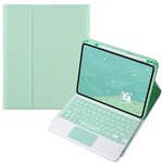 Per OPPO Pad 3 / Pad 2 Custodia in pelle con tastiera Bluetooth color caramella, tasti quadrati con touchpad (verde chiaro)