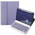 Per OPPO Pad 3 / Pad 2 Custodia in pelle con tastiera Bluetooth color caramella, tasti quadrati (grigio lavanda)