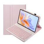 Per Honor Pad V9 AH27 Custodia per tablet in pelle con tastiera Bluetooth staccabile ultrasottile (rosa bianco)