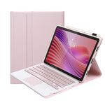 Custodia per tablet in pelle con tastiera Bluetooth staccabile ultrasottile con touchpad per Lenovo Tab 10.1 / ZhaoYang K10C 10.1 AM29-A (rosa e bianco)