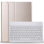 A098 Custodia protettiva per tastiera Bluetooth ultra sottile rimovibile per iPad Air 4 da 10,9 pollici (2020), con supporto (oro)