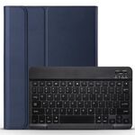 A098 Custodia protettiva per tastiera Bluetooth ultra sottile rimovibile per iPad Air 4 da 10,9 pollici (2020), con supporto (blu scuro)