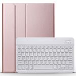 A098 Custodia protettiva per tastiera Bluetooth ABS ultrasottile rimovibile per iPad Air 4 da 10,9 pollici (2020), con supporto (oro rosa)