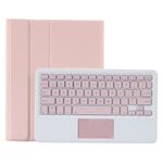 T098B-A Custodia protettiva per tastiera Bluetooth in TPU con texture pelle pressata rimovibile per iPad Air 4 da 10,9 pollici (2020), con supporto, slot per penna e touch (rosa)