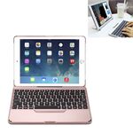 F611 Custodia protettiva per tastiera Bluetooth senza fili con retroilluminazione colorata staccabile in alluminio per iPad Air 2 / 9.7 (2018) / 9.7 pollici (2017) / Air / Pro 9.7 pollici (oro rosa)
