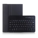 A05 Custodia in pelle con tastiera Bluetooth rimovibile in ABS ultra sottile Bluetooth 3.0 per iPad mini 5, con supporto (nero)