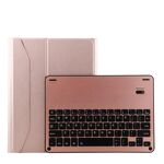 1139B Tastiera staccabile Bluetooth 3.0 in lega di alluminio + custodia in pelle di pelle di agnello per iPad Pro 11 pollici (2018), con regolazione a tre marce / funzione magnetica / sospensione (rosa)