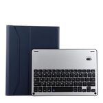 1139B Tastiera staccabile Bluetooth 3.0 in lega di alluminio + custodia in pelle di pelle di agnello per iPad Pro 11 pollici (2018), con regolazione a tre marce / funzione magnetica / sospensione (blu)
