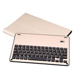FT-1039B Tastiera staccabile Bluetooth 3.0 in lega di alluminio + Custodia in pelle di pelle di agnello per iPad Pro 10.5 pollici / iPad Air (2019), con idrorepellente / Regolazione dell'angolo a tre marce / Funzione magnetica / Sleep (Oro)