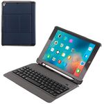 T-201 Tastiera ultrasottile Bluetooth 3.0 staccabile + custodia in pelle di pelle di agnello per iPad Air / Air 2 / iPad Pro da 9,7 pollici, supporto regolazione multi-angolo (blu)