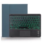 X-11BCS Custodia per tastiera Bluetooth staccabile con texture liscia per iPad Pro da 11 pollici 2020/2018, con touchpad, slot per penna e retroilluminazione (verde scuro)