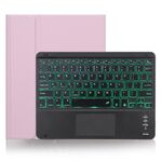 X-11BCS Custodia per tastiera Bluetooth staccabile con texture liscia per iPad Pro da 11 pollici 2020/2018, con touchpad, slot per penna e retroilluminazione (rosa)