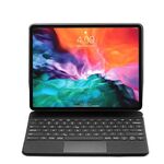 Custodia in pelle Bluetooth rimodellabile ultra-sottile P129 Pro con touchpad e retroilluminazione bianca per iPad Pro 12.9 pollici 2021/2020/2018/2017 (nero)