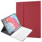 RK11 per iPad Pro da 11 pollici con texture di seta staccabile in plastica con tastiera Bluetooth Cover in pelle con slot per penna e funzione di supporto (rosso)