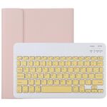 TG11B Tastiera Bluetooth staccabile gialla + custodia protettiva in pelle microfibra per iPad Pro da 11 pollici (2020), con slot per penna e supporto (rosa)