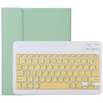 TG11B Tastiera Bluetooth staccabile gialla + custodia protettiva in pelle microfibra per iPad Pro da 11 pollici (2020), con slot per penna e supporto (verde)