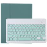 TG11B Tastiera Bluetooth verde staccabile + custodia protettiva in pelle in microfibra per iPad Pro da 11 pollici (2020), con slot per penna e supporto (verde scuro)
