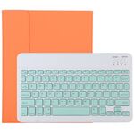 TG11B Tastiera verde Bluetooth staccabile + custodia protettiva in pelle in microfibra per iPad Pro da 11 pollici (2020), con slot per penna e supporto (arancione)