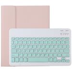 TG11B Tastiera Bluetooth verde staccabile + custodia protettiva in pelle in microfibra per iPad Pro da 11 pollici (2020), con slot per penna e supporto (rosa)