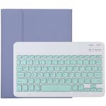 TG11B Tastiera Bluetooth verde staccabile + custodia protettiva in pelle in microfibra per iPad Pro da 11 pollici (2020), con slot per penna e supporto (viola)