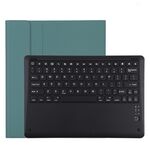 Custodia protettiva in pelle microfibra con tastiera nera Bluetooth rimovibile T129 per iPad Pro da 12,9 pollici (2020), con supporto (verde scuro)