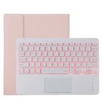TG11BCS Custodia protettiva in pelle microfibra con tastiera Bluetooth staccabile per iPad Pro da 11 pollici (2020), con retroilluminazione e touchpad, slot per penna e supporto (rosa)