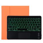 TG11BCS Custodia protettiva in pelle microfibra con tastiera nera Bluetooth rimovibile per iPad Pro 11 pollici (2020), con retroilluminazione, touchpad, slot per penna e supporto (arancione)