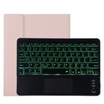 TG11BCS Custodia protettiva in pelle microfibra con tastiera nera Bluetooth rimovibile per iPad Pro da 11 pollici (2020), con retroilluminazione, touchpad, slot per penna e supporto (rosa)