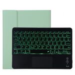 TG11BCS Custodia protettiva in pelle microfibra con tastiera nera Bluetooth rimovibile per iPad Pro da 11 pollici (2020), con retroilluminazione, touchpad, slot per penna e supporto (verde)