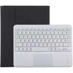 TG-102BC Tastiera Bluetooth staccabile bianca + custodia protettiva in pelle in microfibra per iPad 10,2 pollici / iPad Air (2019), con touch pad, slot per penna e supporto (nero)