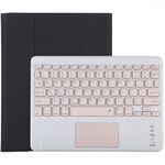 TG-102BC Tastiera rosa Bluetooth staccabile + custodia protettiva in pelle in microfibra per iPad 10,2 pollici / iPad Air (2019), con touch pad, slot per penna e supporto (nero)