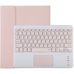 TG-102BC Tastiera rosa Bluetooth staccabile + custodia protettiva in pelle in microfibra per iPad 10,2 pollici / iPad Air (2019), con touch pad, slot per penna e supporto (rosa)