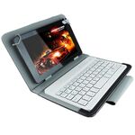 Tastiera Bluetooth universale con custodia in pelle e supporto per Ainol / PiPO / Ramos Tablet PC da 9,7 pollici / 10,1 pollici (nero)