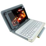 Tastiera Bluetooth universale con custodia in pelle e supporto per Ainol / PiPO / Ramos Tablet PC da 9,7 pollici / 10,1 pollici (bianco)
