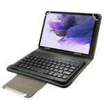 Custodia per tablet in pelle universale con tastiera e supporto Bluetooth separabile per tablet PC da 10.1 pollici (nero)