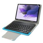 Custodia per tablet in pelle universale con tastiera e supporto per tastiera Bluetooth separabile per tablet PC da 10.1 pollici (blu)