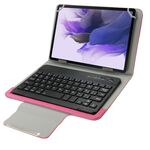 Custodia per tablet in pelle universale con tastiera e supporto Bluetooth separabile per tablet PC da 10.1 pollici (magenta)