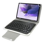 Custodia per tablet in pelle universale con tastiera e supporto per tastiera Bluetooth separabile per tablet PC da 10.1 pollici (bianco)