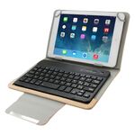 Custodia per tablet in pelle universale con tastiera e supporto Bluetooth separabile per tablet PC da 10.1 pollici (marrone)