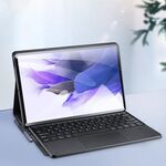 DUX DUCIS Custodia per tablet in pelle ultrasottile con tastiera Bluetooth staccabile per Samsung Galaxy Tab S8 Plus (X800/X806) / S7 FE (T730/T733/T736B) / S7 Plus (T970/T976B) (Nero)