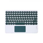 Tastiera universale da 10 pollici da 10 pollici tastiera rotonda con tastiera Bluetooth wireless con pannello tattile (verde scuro)