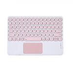 Tavoletta universale da 10 pollici da 10 pollici tastiera rotonda con tastiera wireless Bluetooth con pannello tattile (rosa)