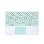 Tastiera universale da 10 pollici da 10 pollici tastiera rotonda con tastiera wireless Bluetooth con pannello tattile (verde)