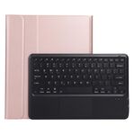 A970: una custodia in pelle con tastiera Bluetooth Splittabile per Samsung Galaxy Tab S7 / S7 FE T730 / S7 Plus T970 / T975, con touchpad e supporto (oro rosa)