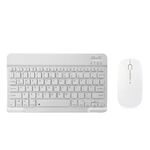 YS-001 Tablet da 9,7-10,1 pollici Telefoni Mini tastiera Bluetooth wireless universale, Stile: con mouse Bluetooth (bianco)