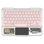Tastiera Bluetooth wireless retroilluminata KB-333 per telefono cellulare, tablet, tastiera compatibile con laptop (rosa)